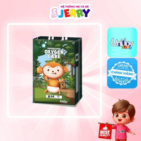 Tã bỉm dán Unijoy Oxygen Care size M 56 miếng (6 - 11kg)