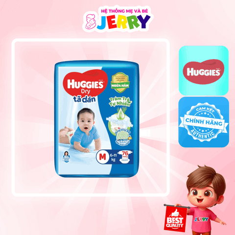 Tã bỉm dán Huggies size M 76 miếng (6 - 11kg)