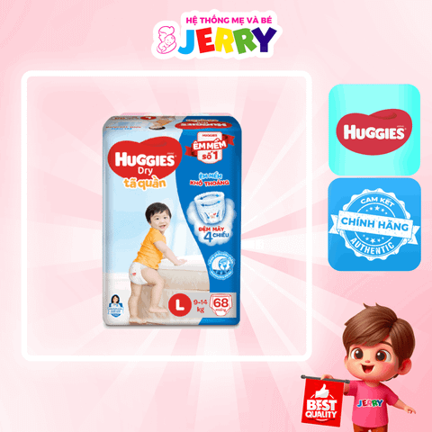 Tã bỉm quần Huggies size L 68 miếng (9 - 14kg)