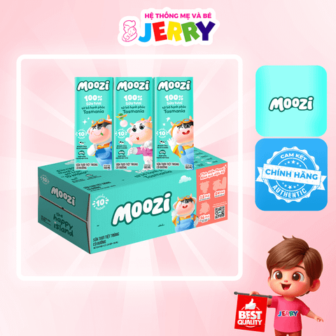 [Thùng 24 hộp] Sữa tươi có đường Moozi 180ml