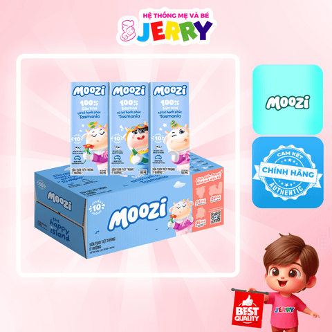 [Thùng 24 hộp] Sữa tươi ít đường Moozi 180ml