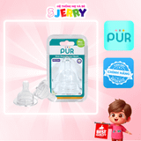 [Vỉ 2 cái] Núm ti/Núm vú bình sữa cổ rộng Pur 3256 size M (3 - 6M)