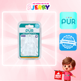 [Vỉ 2 cái] Núm ti/Núm vú bình sữa cổ rộng Pur 3257 size L (6M+)