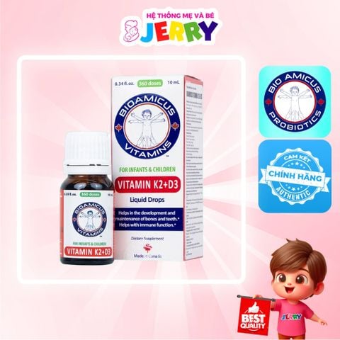 BioAmicus Complete Vitamin K2 D3 hấp thu & dẫn truyền canxi lọ 10ml (0M+)