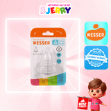 [Vỉ 2 cái] Núm ti/Núm vú bình sữa cổ hẹp Wesser Slim Neck size + (3 - 18M)