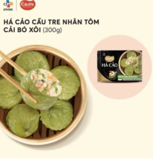 Cj Há cảo tôm cải bó xôi 300gr