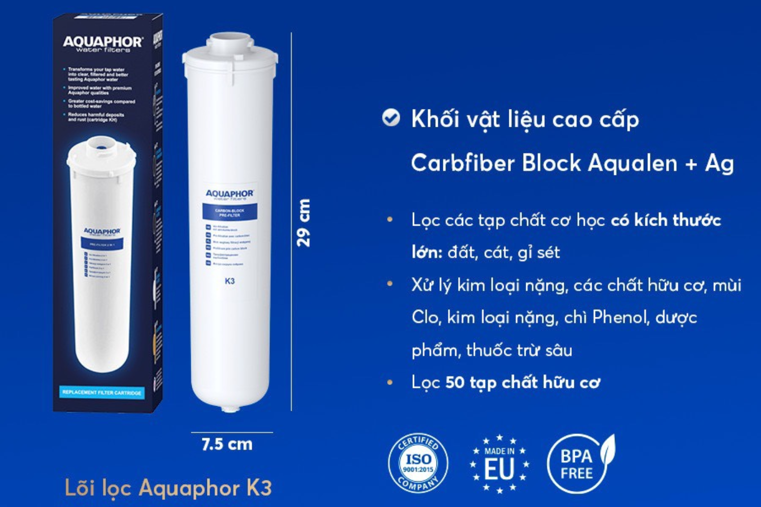 Máy Lọc Nước UF - Nano Aquaphor Crystal H | Để Gầm 03 Lõi