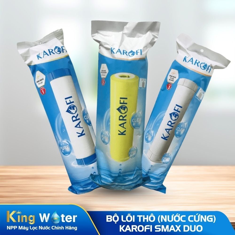 Bộ Lõi Lọc Thô 1,2,3 Karofi Smax Duo Pro | Nước Cứng, Nhiễm Vôi