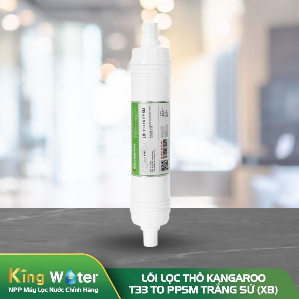 Lõi Kangaroo T33 TO PP 5 Micron Trắng Sứ (XB) | Lõi Thô Đúc Liền Số 1