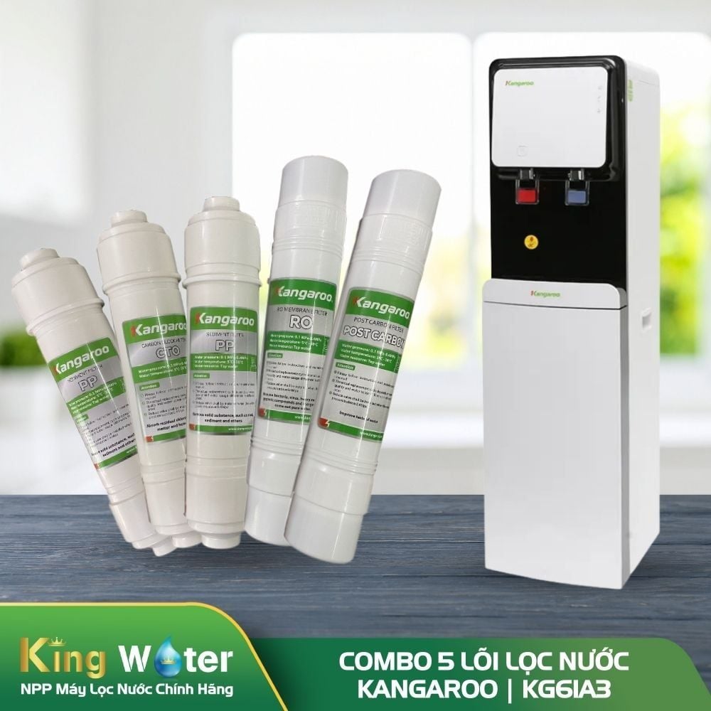 Bộ Lõi Lọc 1,2,3,4,5 Kangaroo KG61A3 | Model Nguyên Khối, Đấu Nối Nhanh