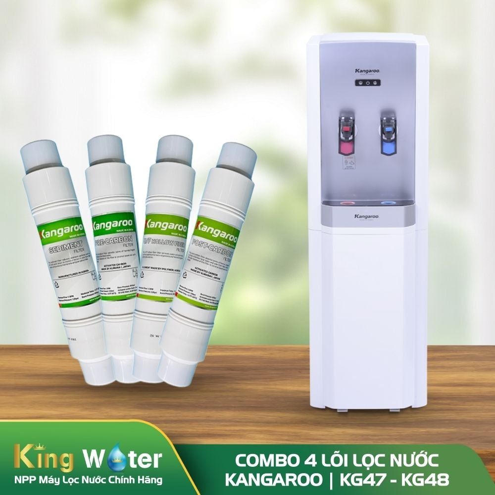 Bộ Lõi Lọc 1,2,3,4 Kangaroo KG47/ KG48 | Model Nguyên Khối, Đấu Nối Nhanh