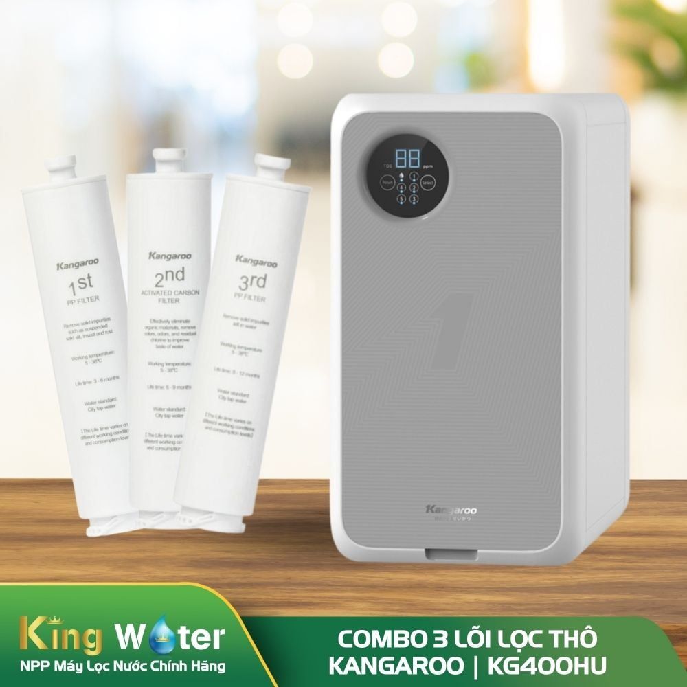 Combo Lõi Thô 1-2-3 Kangaroo KG400HU | Model Nguyên Khối, Đấu Nối Nhanh