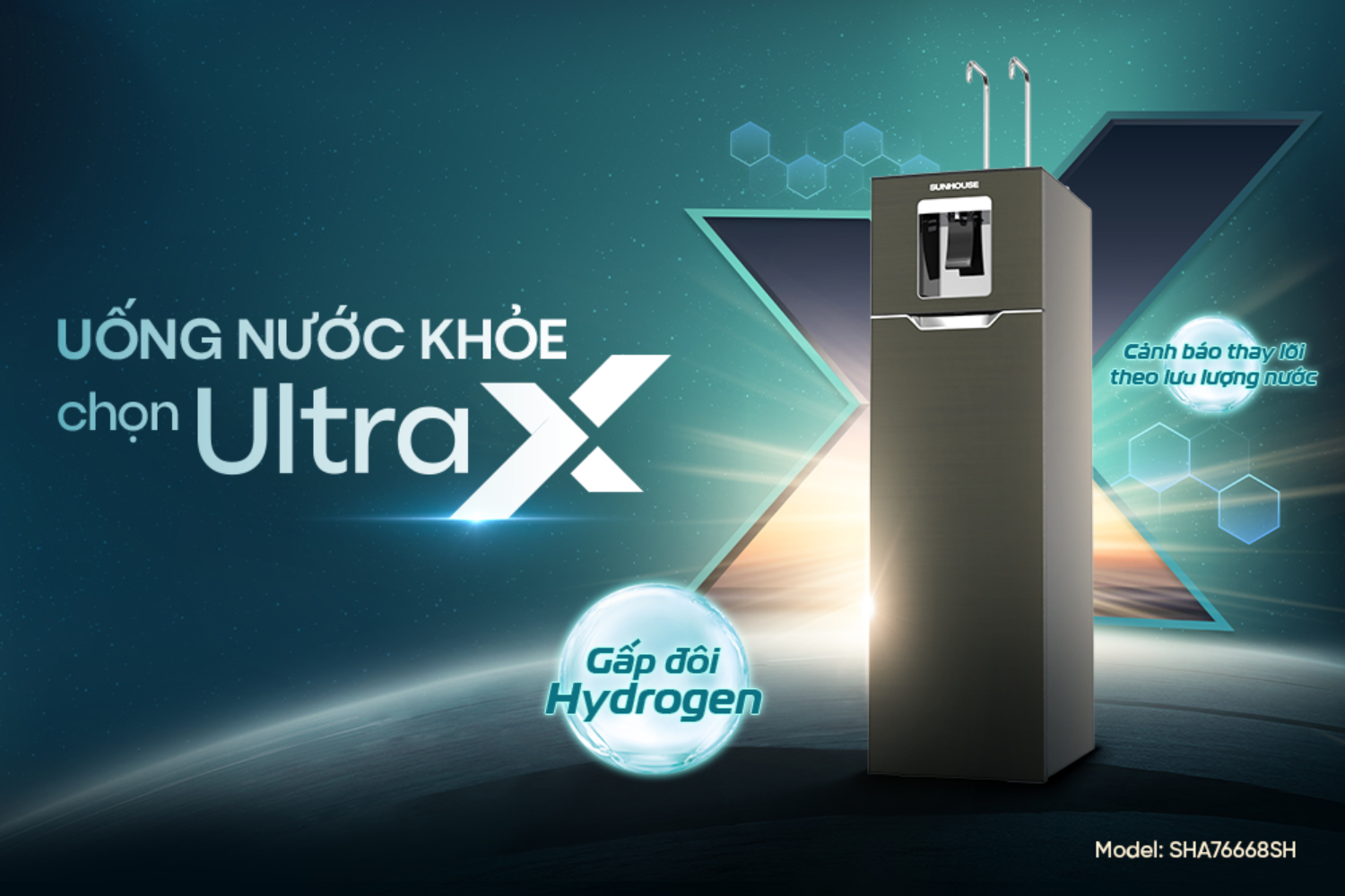 Máy Lọc Nước RO Sunhouse SHA76668SH UltraX | Tủ Đứng Nóng - Lạnh 11 Lõi