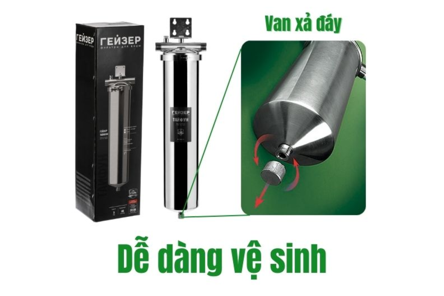 Máy Lọc Tổng Nước Tắm Geyser Typhoon 20BB | Lọc Không Điện