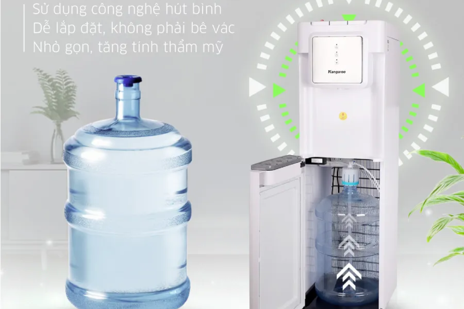 Cây Nước Nóng Lạnh Kangaroo KG60A3 | Hút Bình 20 Lít