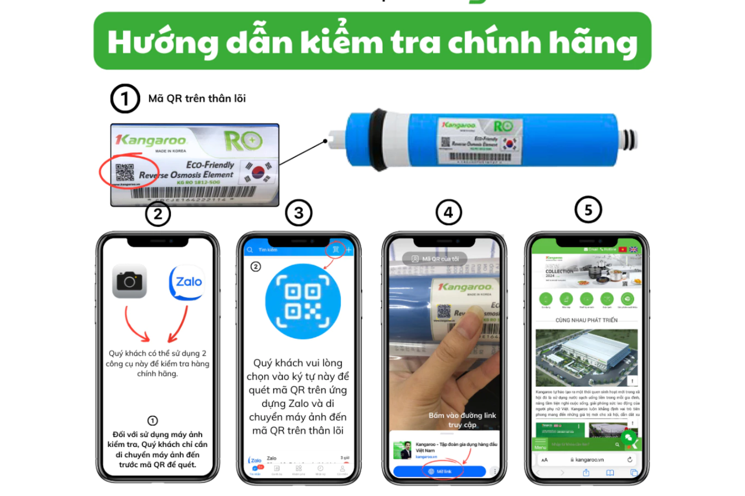 Màng RO Kangaroo 100GDP (Hàn) | Lõi Số 04 Lọc Tinh