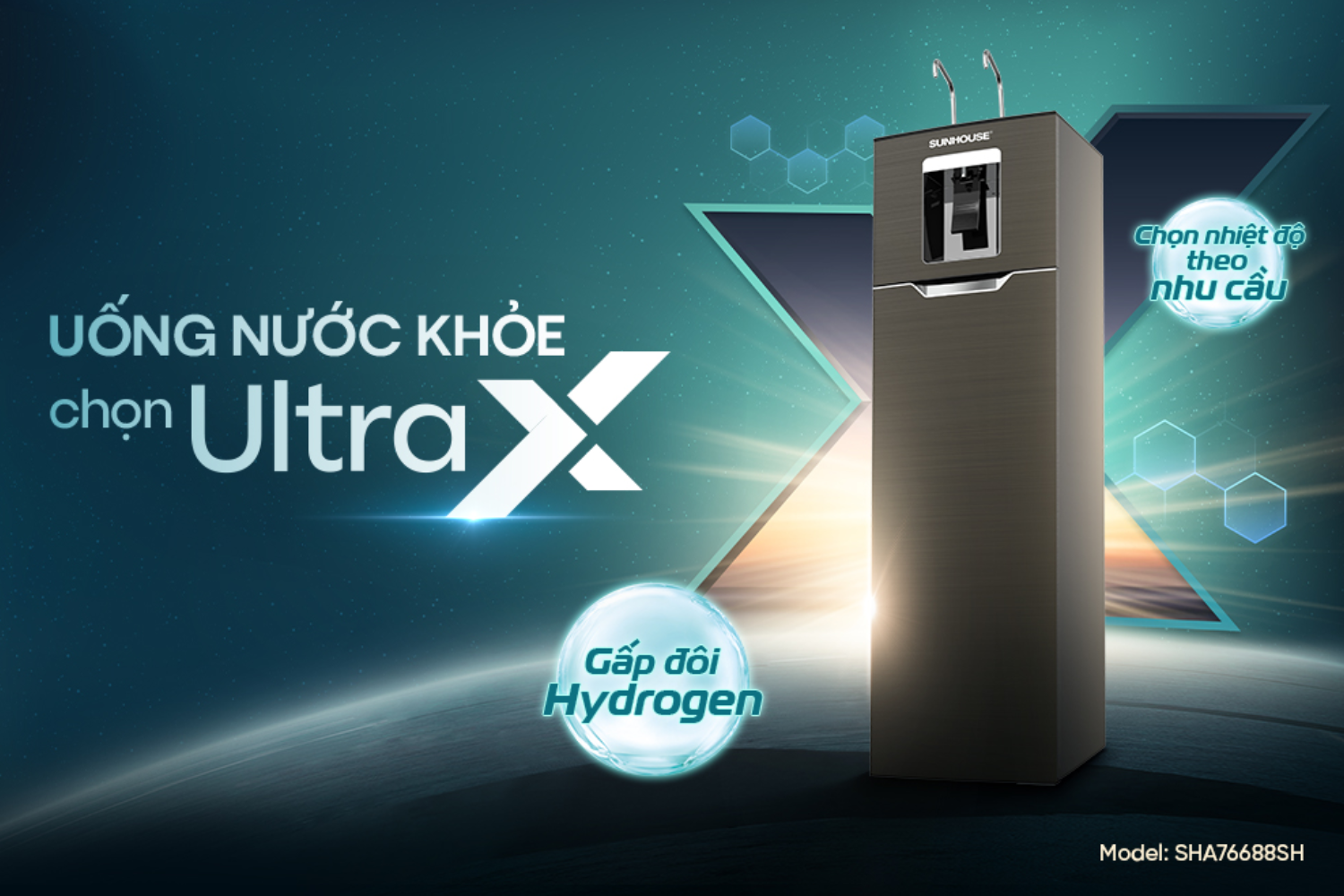 Máy Lọc Nước RO Sunhouse SHA76688SH UltraX | Tủ Đứng Nóng - Lạnh 11 Lõi