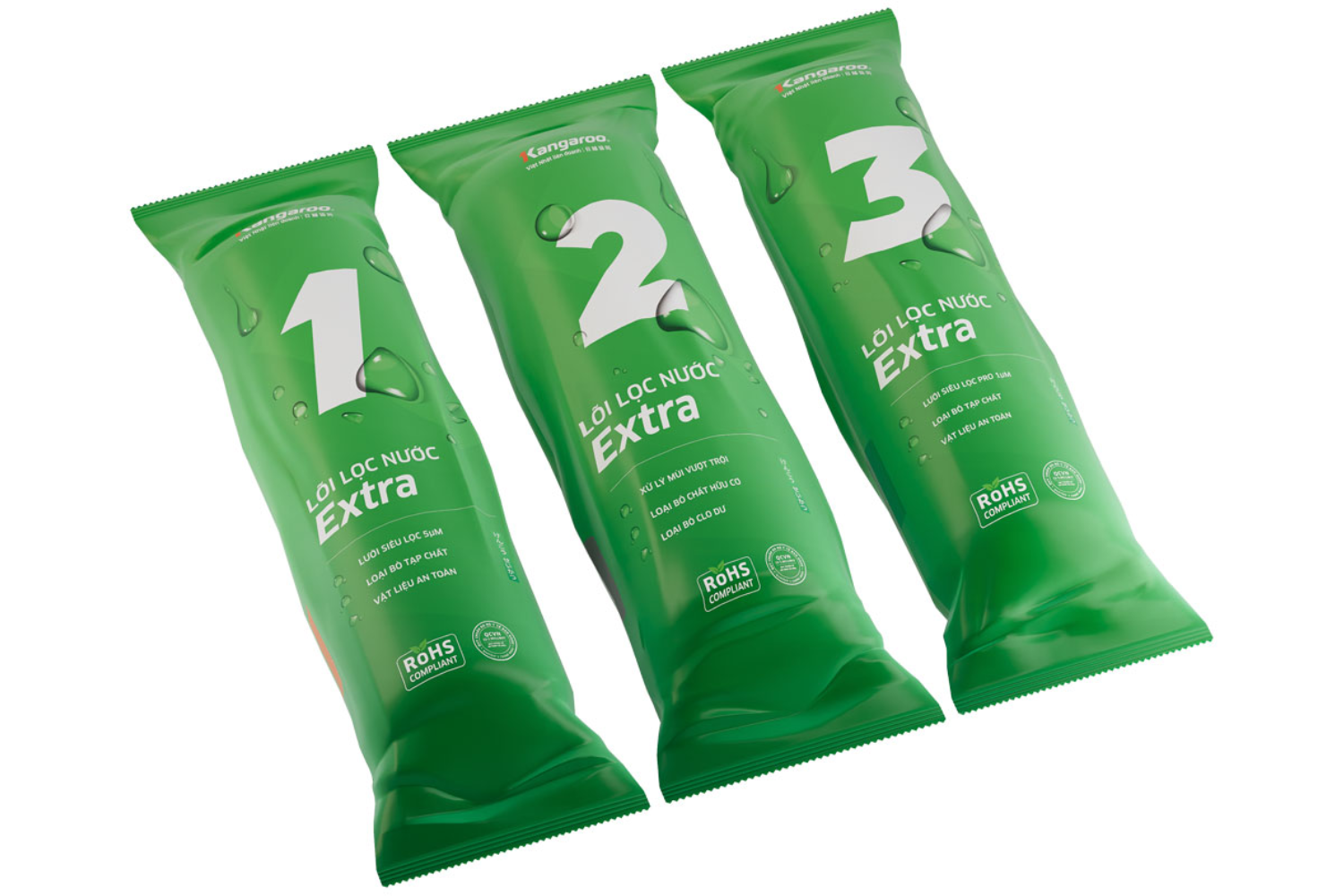 Bộ Lõi Lọc Thô 1,2,3 Kangaroo Extra (XB) | Nước Thường