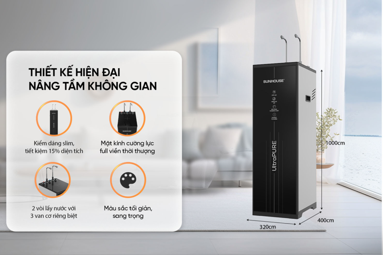 Máy Lọc Nước RO Sunhouse SHA76225L UltraPURE | Tủ Đứng Nóng - Lạnh 11 Lõi