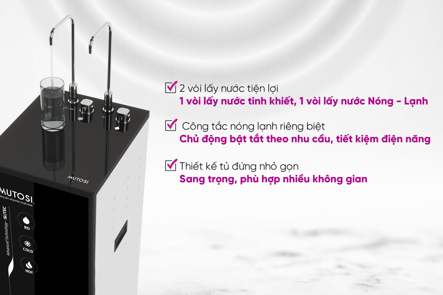 Máy Lọc Nước R.O Nóng Lạnh Mutosi MP-S1013 | Tủ Đứng 10 Lõi