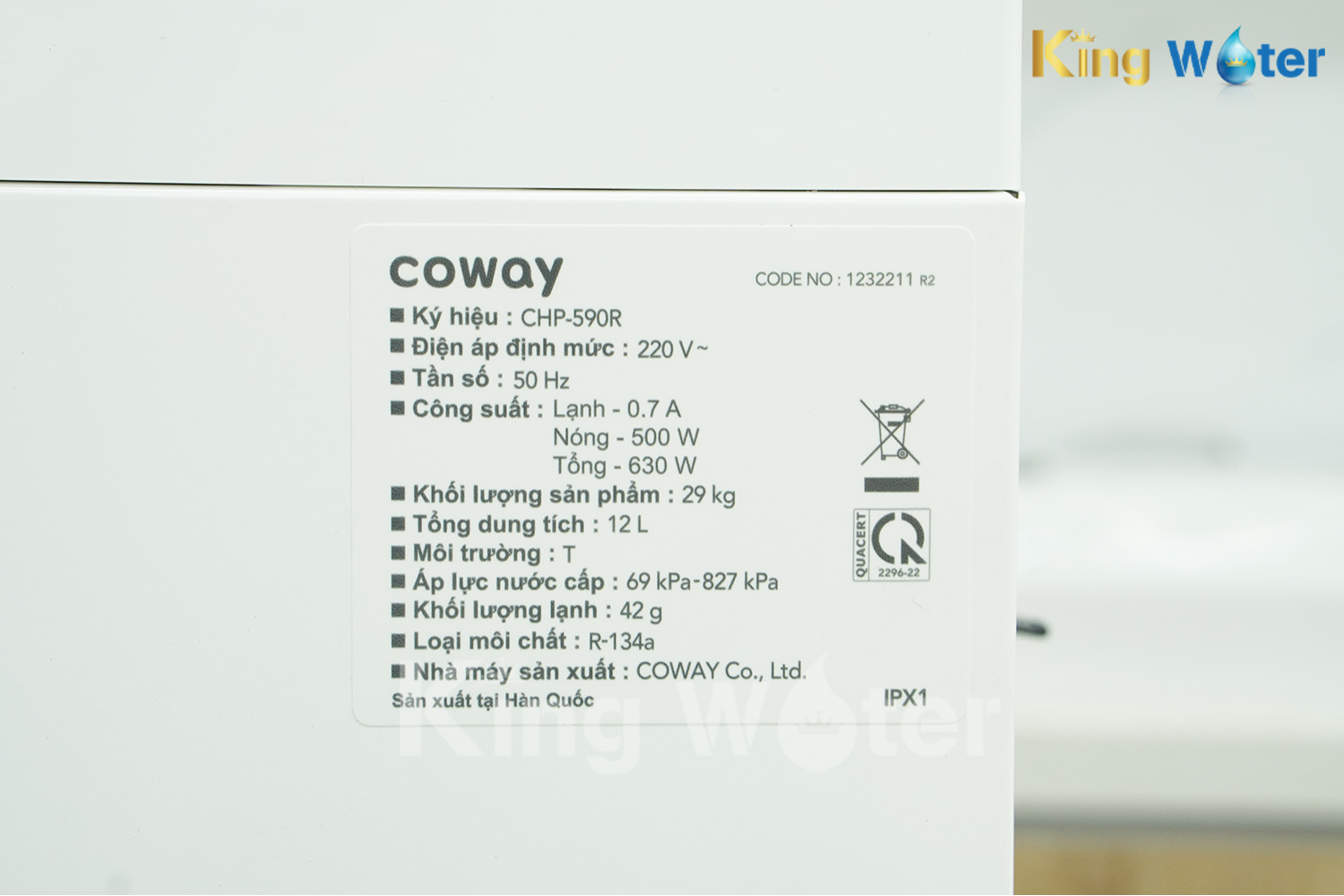 Máy Lọc Nước RO Nóng Lạnh Coway HARRY (CHP-590R) | Cây Đứng 04 Lõi