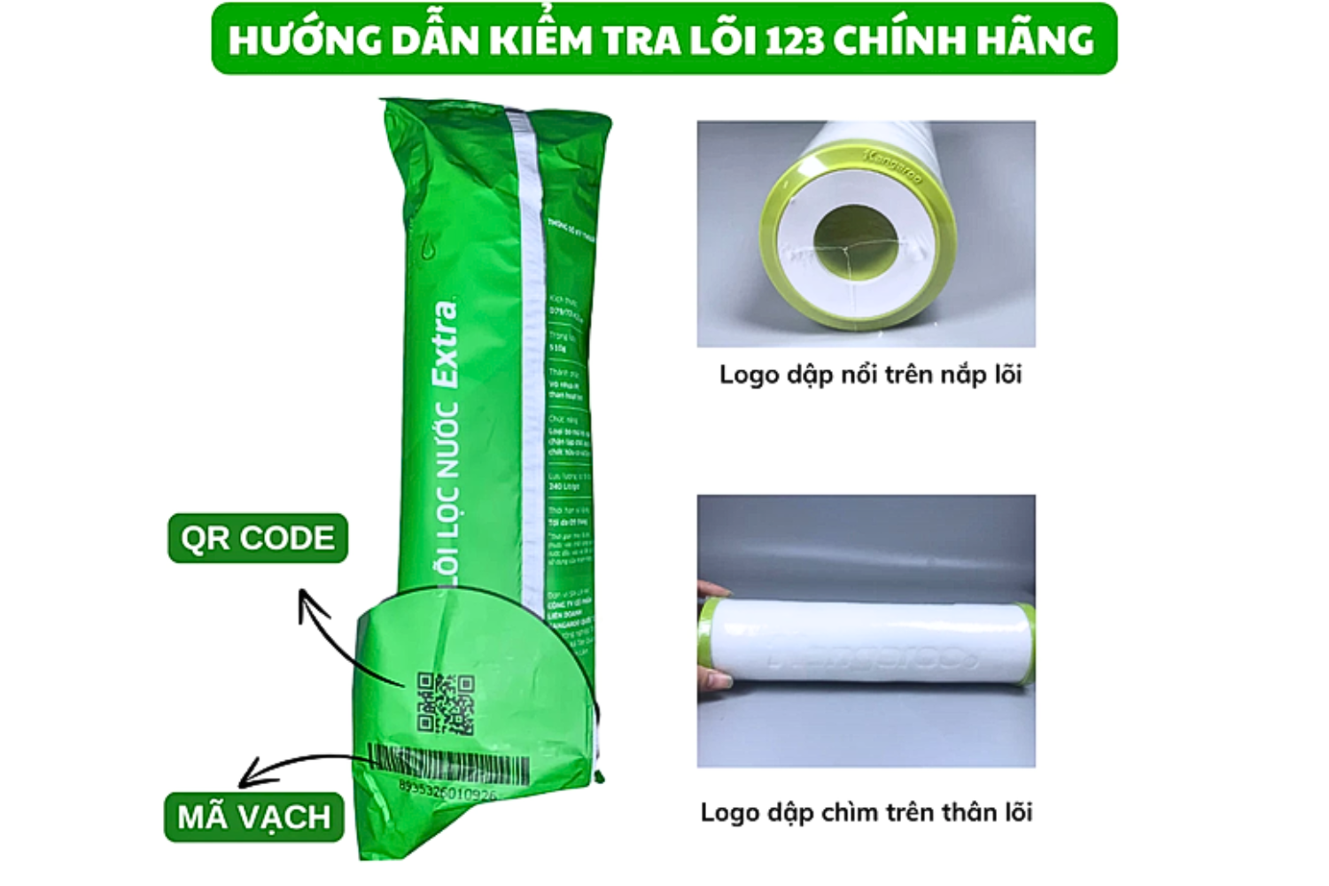 Bộ Lõi Lọc Thô 1,2,3 Kangaroo Extra (XB) | Nước Thường