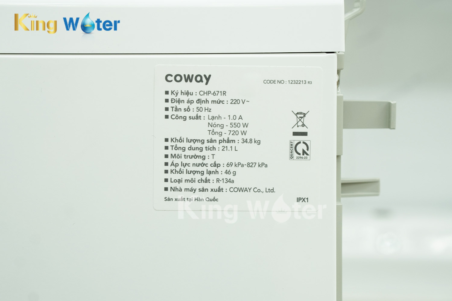 Máy Lọc Nước RO Nóng Lạnh Coway CORE (CHP-671R) | Cây Đứng 05 Lõi