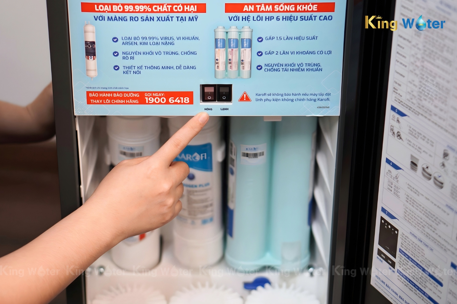 Máy Lọc Nước Nóng Lạnh Karofi KAD-L68 | Tủ Đứng 11 Lõi