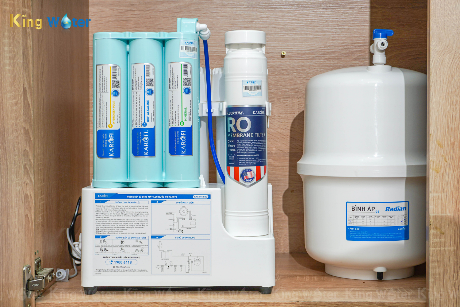 Máy Lọc Nước RO Karofi KAQ-U95 Pro | Để Gầm 10 Lõi