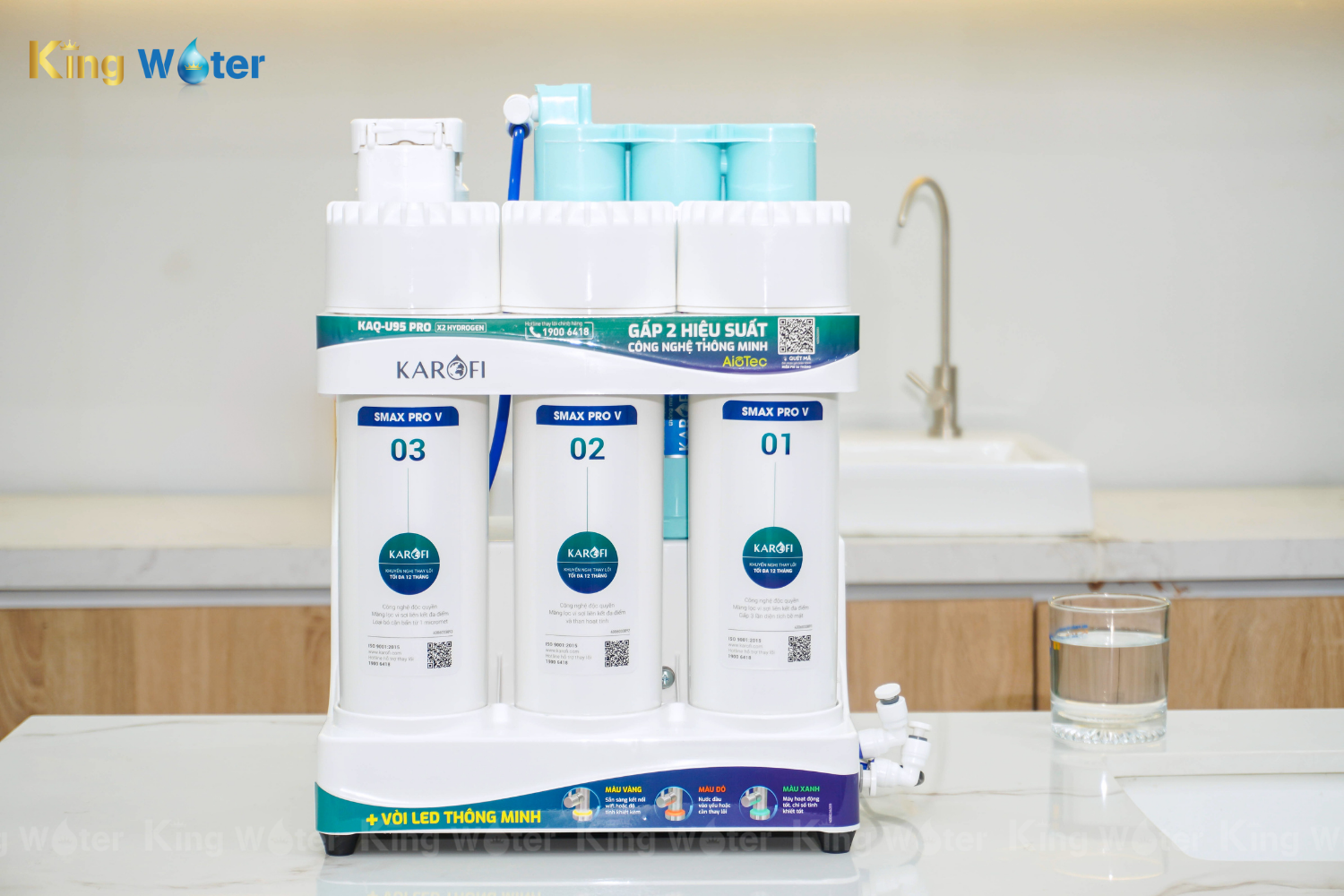 Máy Lọc Nước RO Karofi KAQ-U95 Pro | Để Gầm 10 Lõi