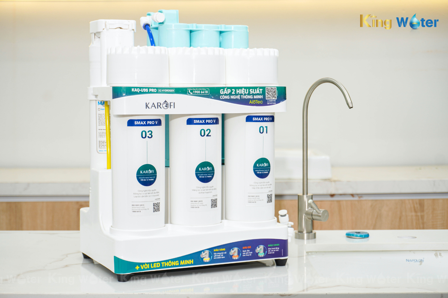 Máy Lọc Nước RO Karofi KAQ-U95 Pro | Để Gầm 10 Lõi