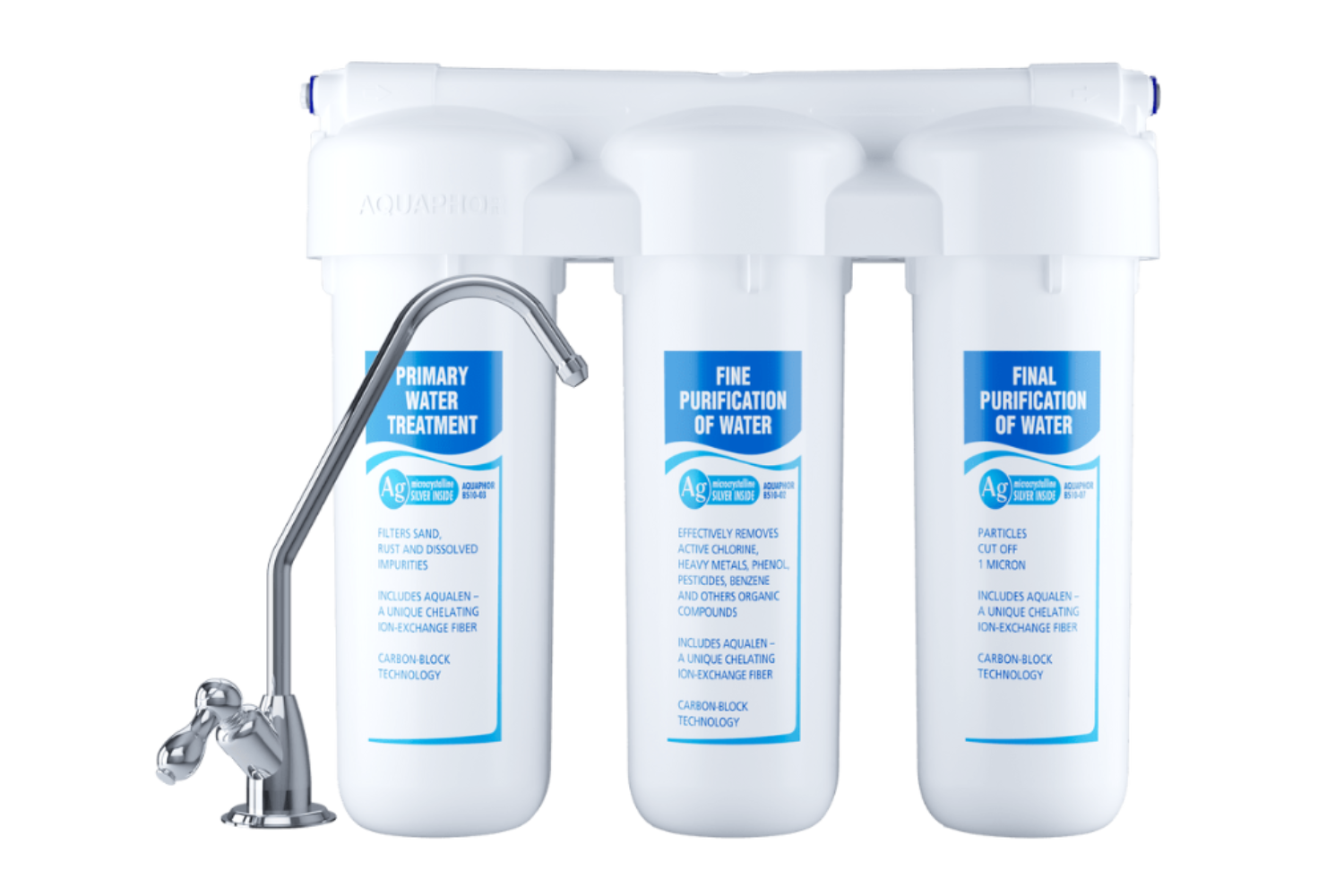 Máy Lọc Nước Chuyên Xử Lý Sắt Aquaphor Trio Fe | Để Gầm 03 Lõi