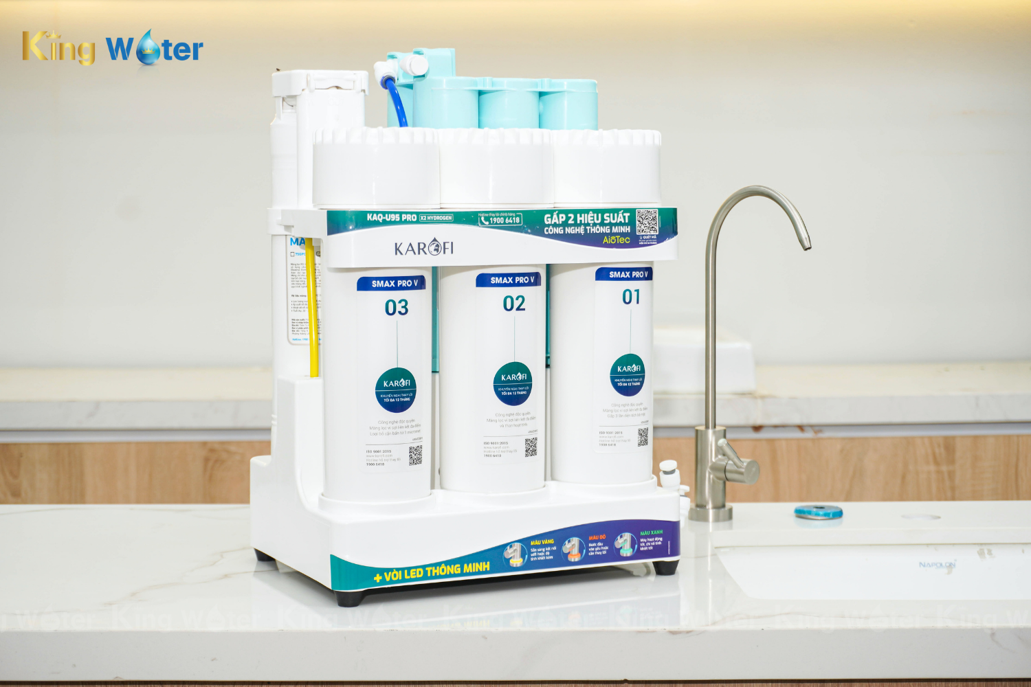 Máy Lọc Nước RO Karofi KAQ-U95 Pro | Để Gầm 10 Lõi