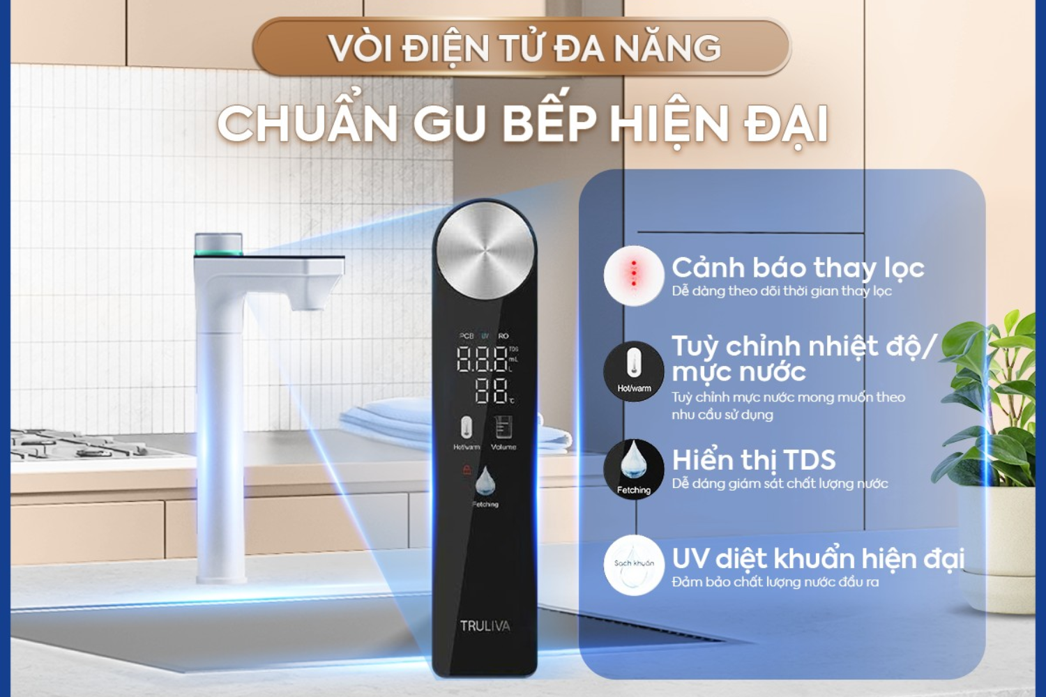 Máy Lọc Nước RO Truliva UR61096H | Tủ Nguyên Khối Để Gầm 02 Lõi