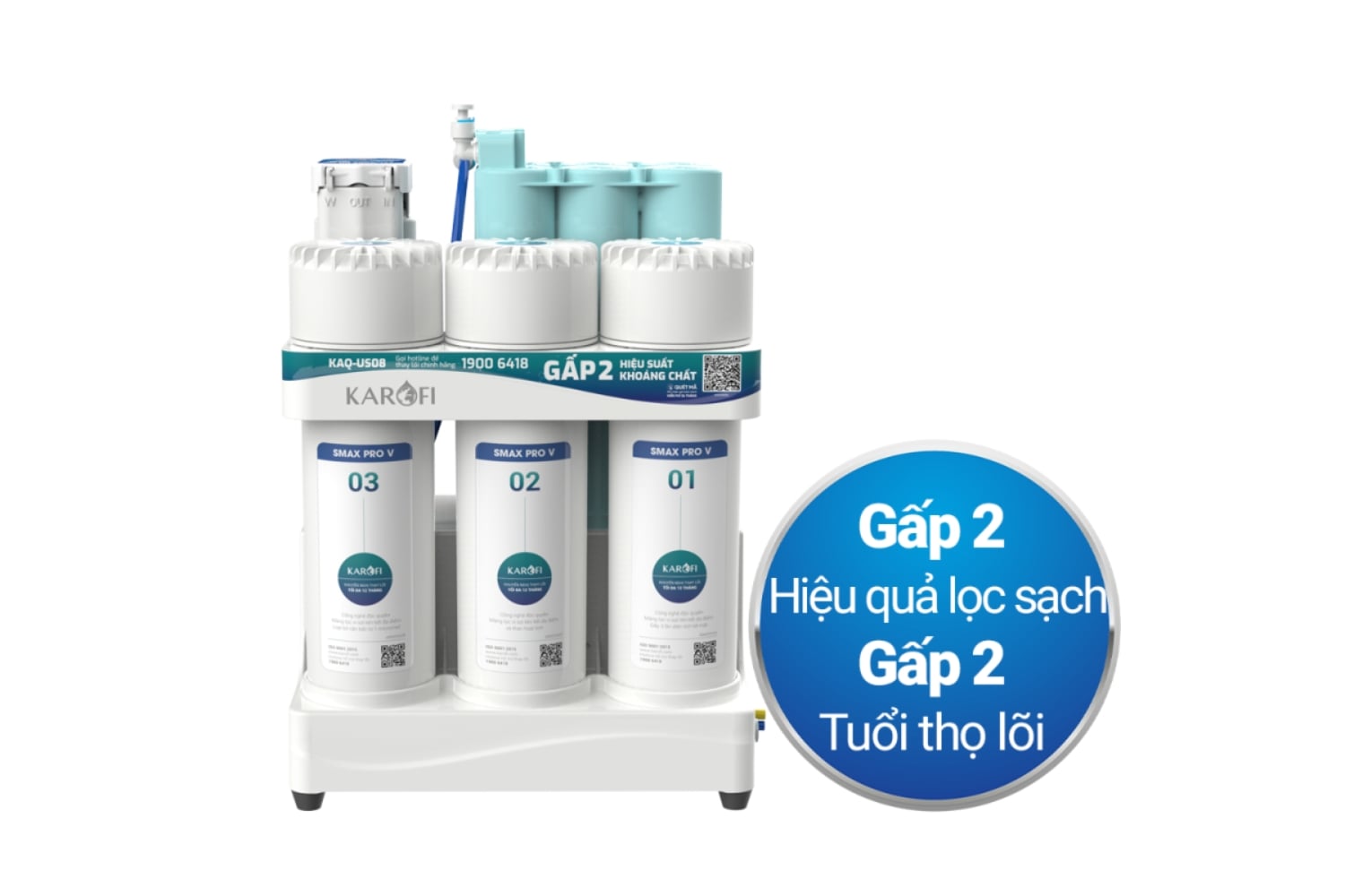 Máy Lọc Nước RO Karofi KAQ-US08 | Để Gầm 10 Lõi