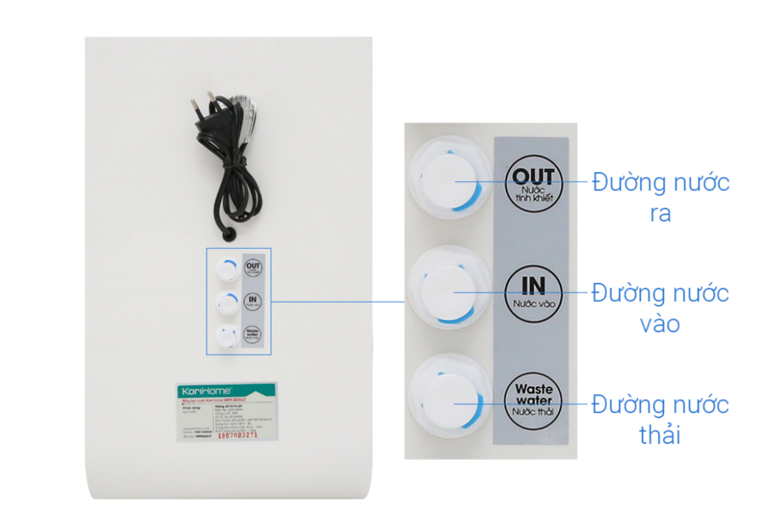 Máy Lọc Nước RO Korihome WPK-606-LITE | Để Gầm/ Bàn 06 Lõi