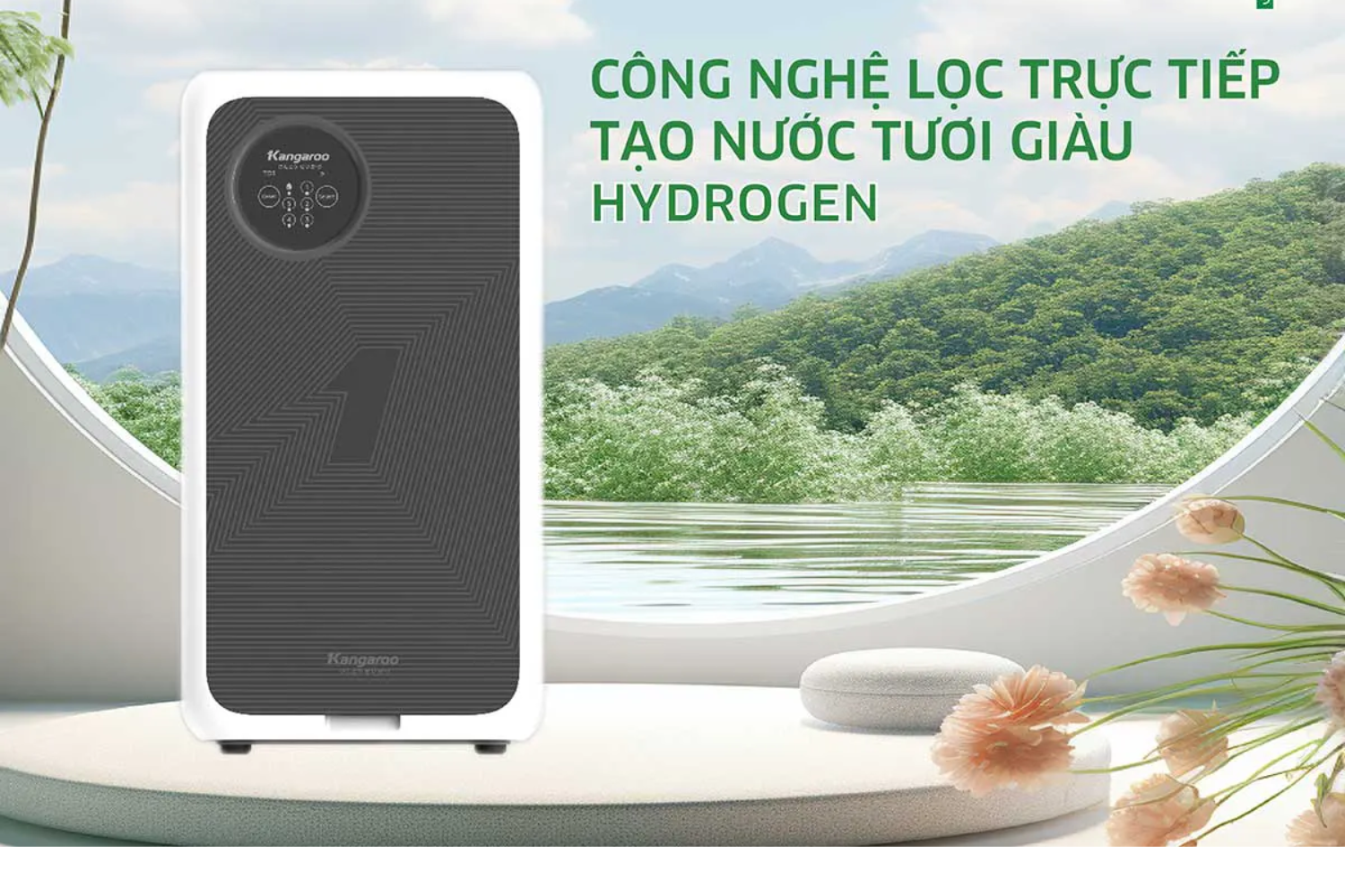 Máy Lọc Nước RO Kangaroo Hydrogen KG400US | Tủ Nguyên Khối Để Gầm 05 Lõi