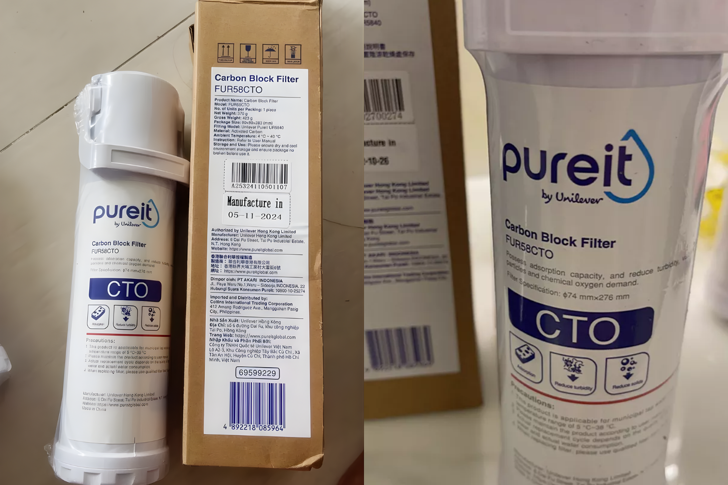 Lõi Lọc CTO | Dùng Cho Máy Unilever Pureit Delica UR5840