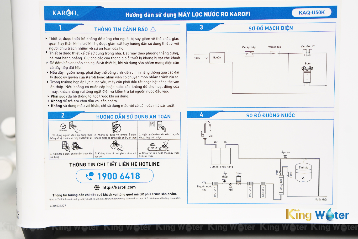Máy Lọc Nước RO Karofi KAQ-U50K | Để Gầm 10 Lõi