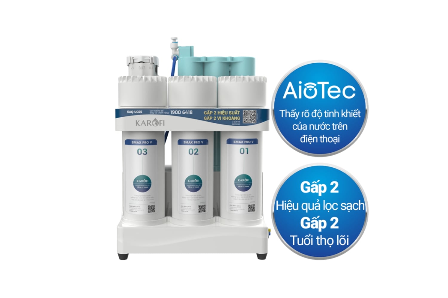 Máy Lọc Nước RO Karofi KAQ-UC05 | Để Gầm 10 Lõi