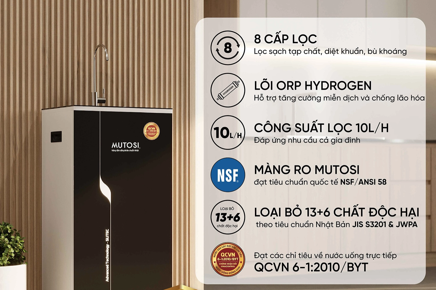 Máy Lọc Nước RO Mutosi MP-282M | Tủ Đứng 08 Lõi