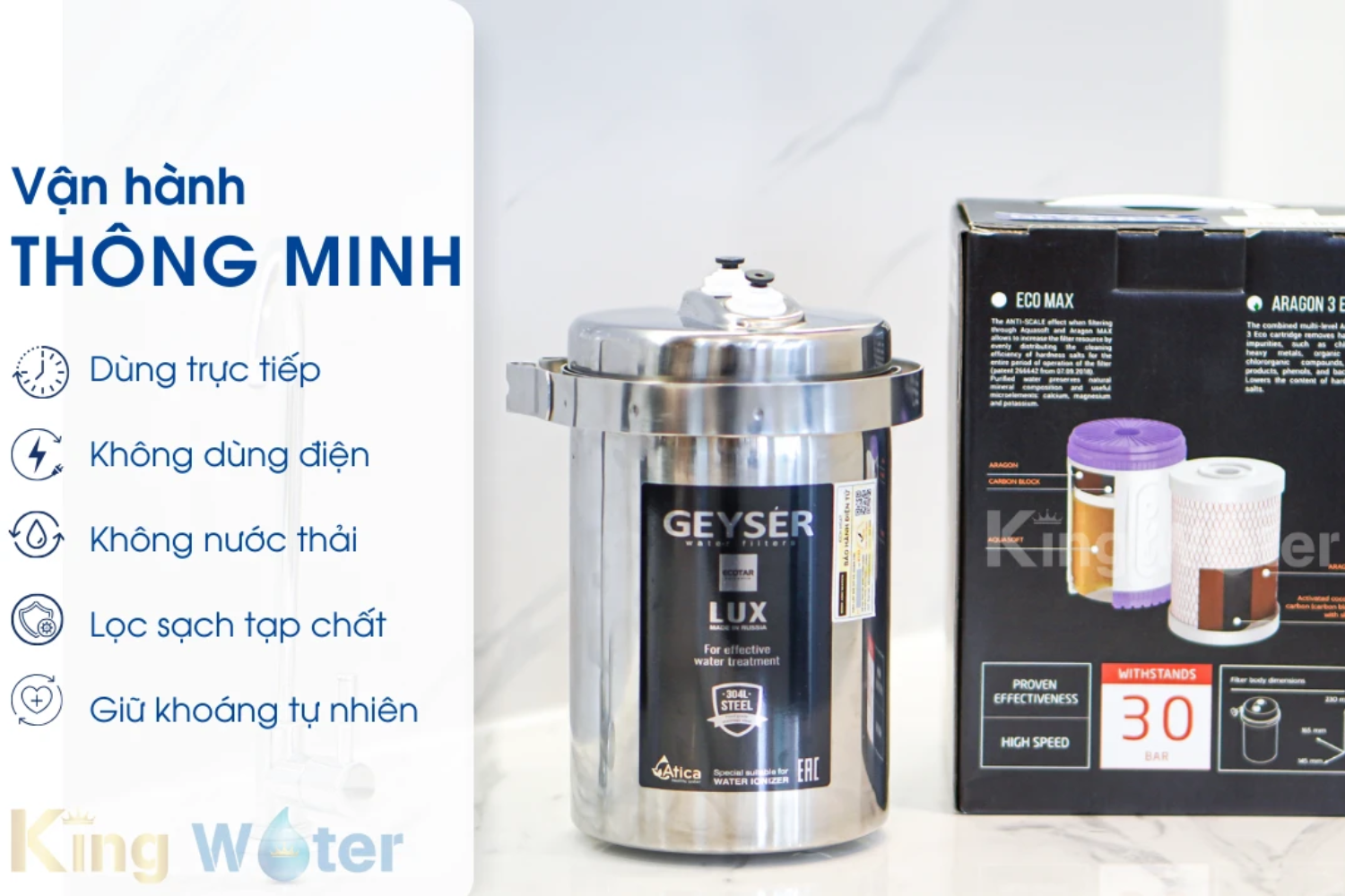 Máy Lọc Nước Nano Geyser Ecotar Lux | Để Gầm 01 Lõi 6 In 1