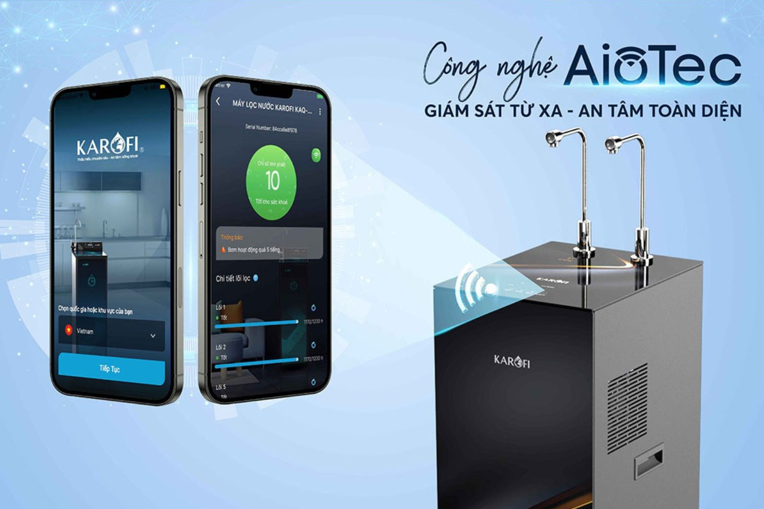 Máy Lọc Nước Nóng Lạnh Karofi KAD-N89 | Tủ Đứng 10 Lõi