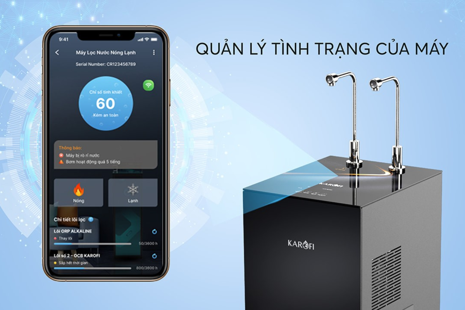 Máy Lọc Nước Nóng Lạnh Karofi KAD-N89 | Tủ Đứng 10 Lõi