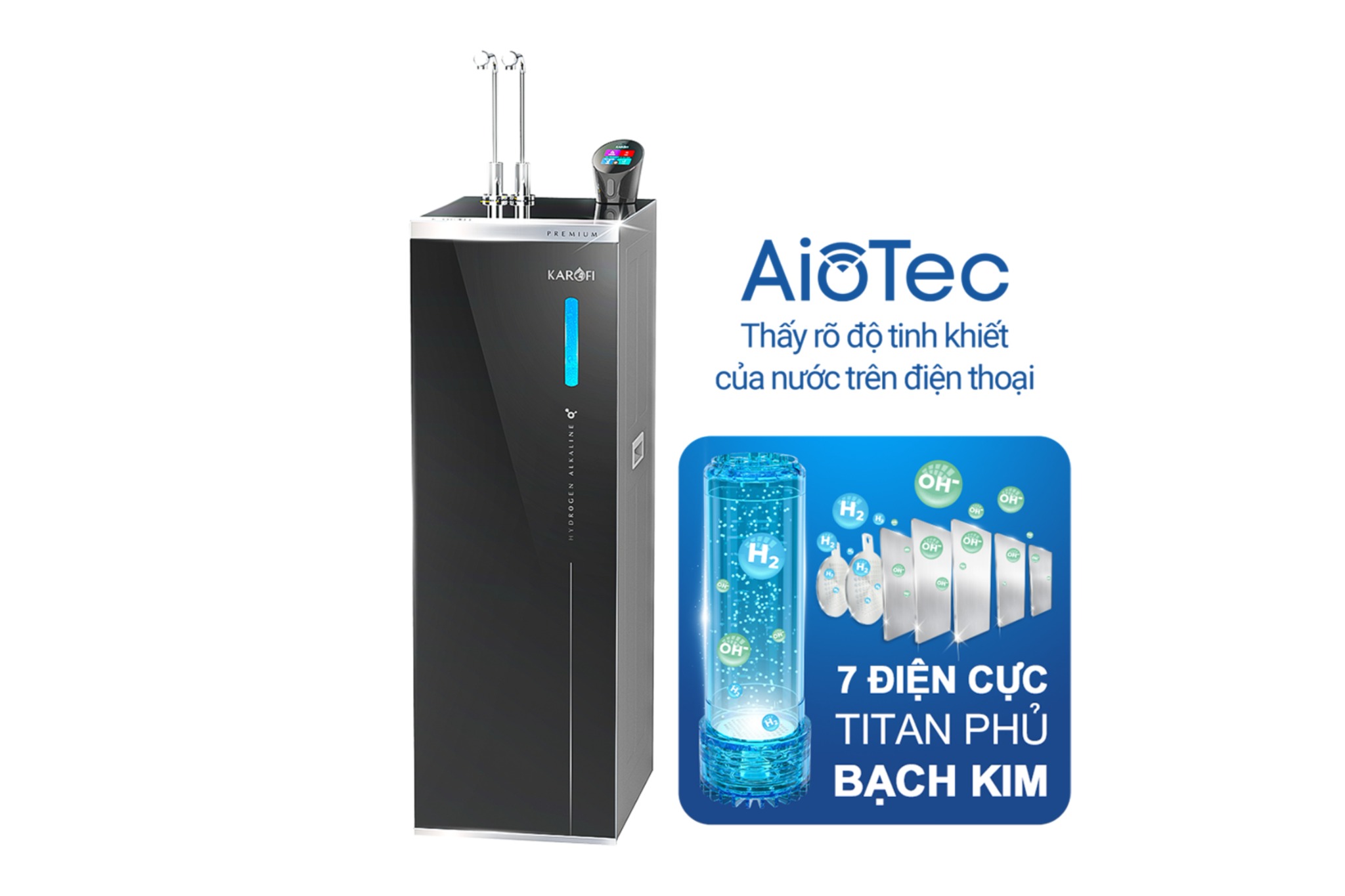 Máy Lọc Nước Nóng Lạnh Ion Kiềm Karofi KAE-S88 Promax | Cây Đứng 12+1 Lõi