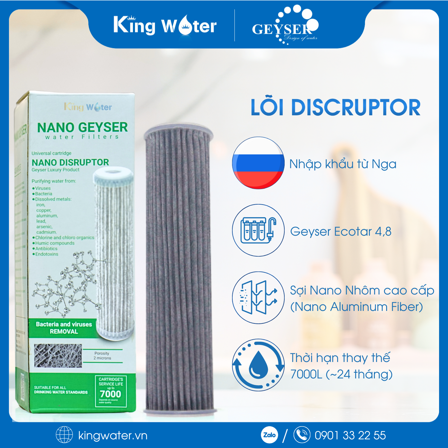 Lõi Nano Geyser Discruptor (Nhập Nga) | Lõi Số 03