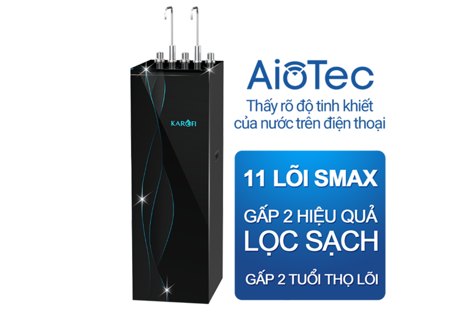 Máy Lọc Nước Nóng Lạnh Karofi KAD-X68 | Cây Đứng 11 Lõi