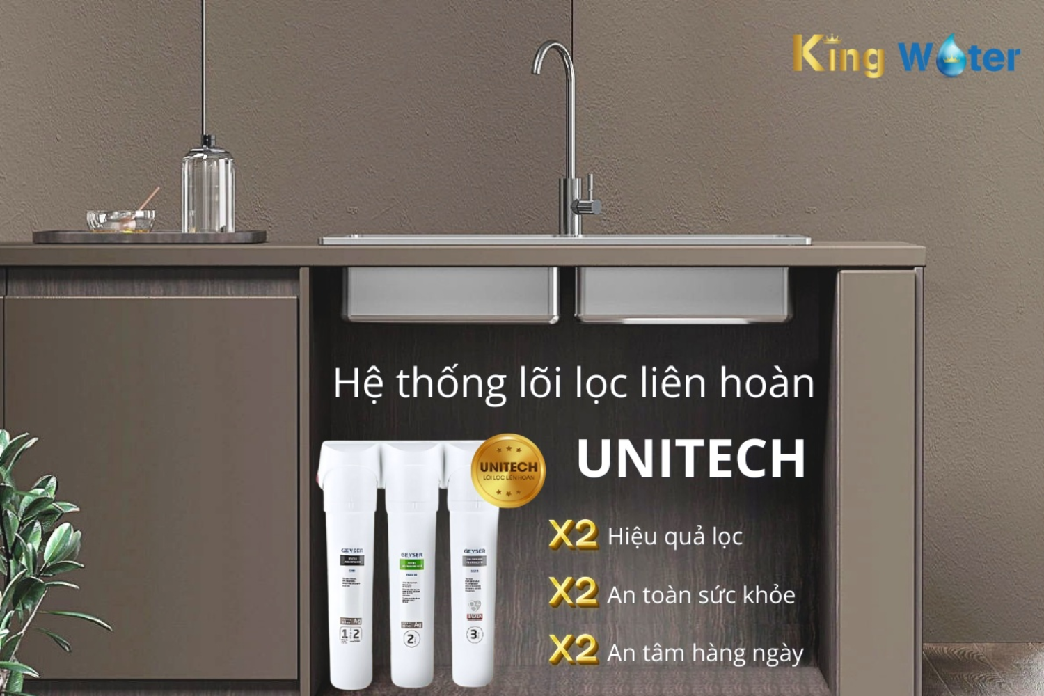 Máy Lọc Nước 2 In1 RO - Nano Geyser Ecotar 5 Smart | Để Gầm 04 Lõi