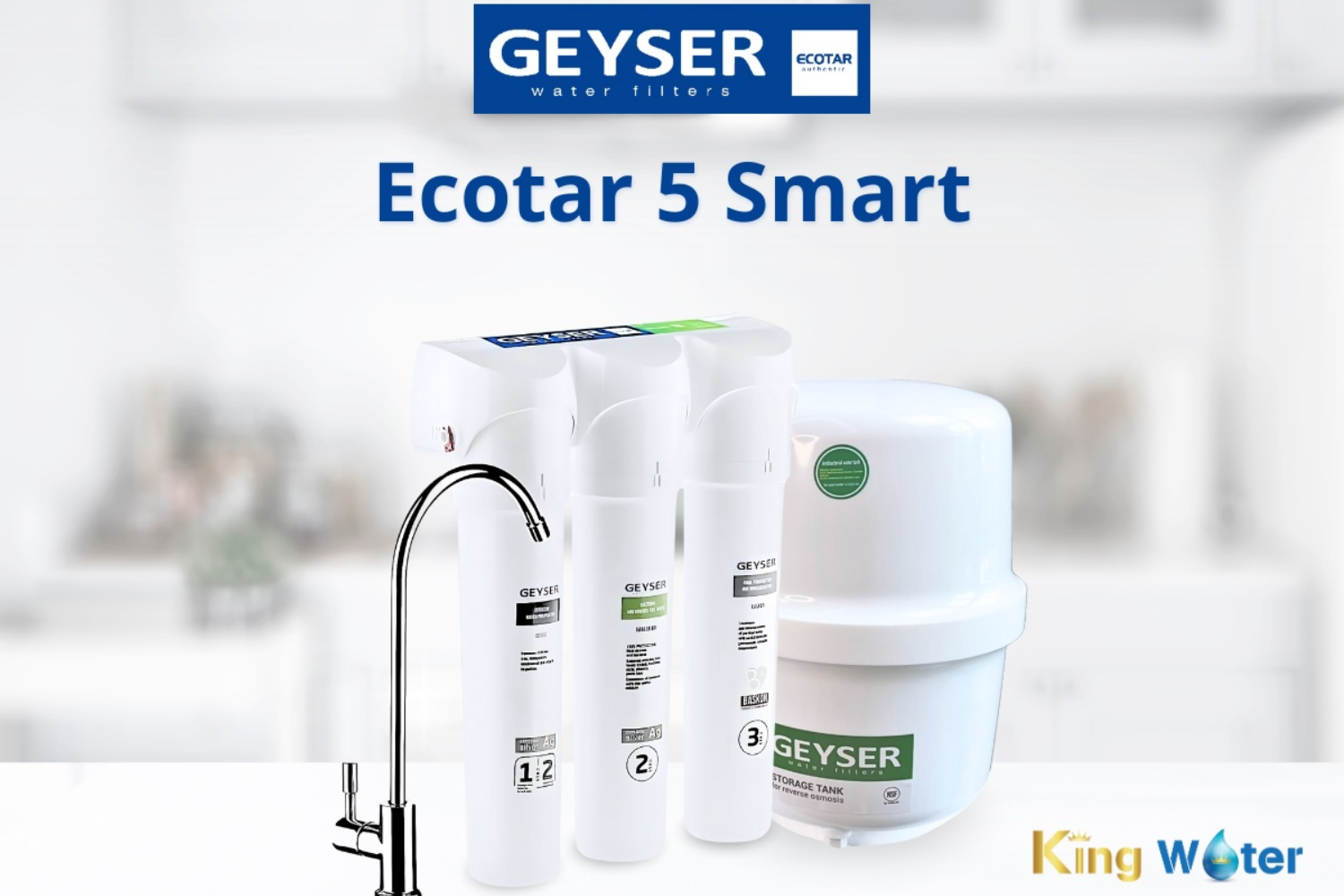 Máy Lọc Nước 2 In1 RO - Nano Geyser Ecotar 5 Smart | Để Gầm 04 Lõi