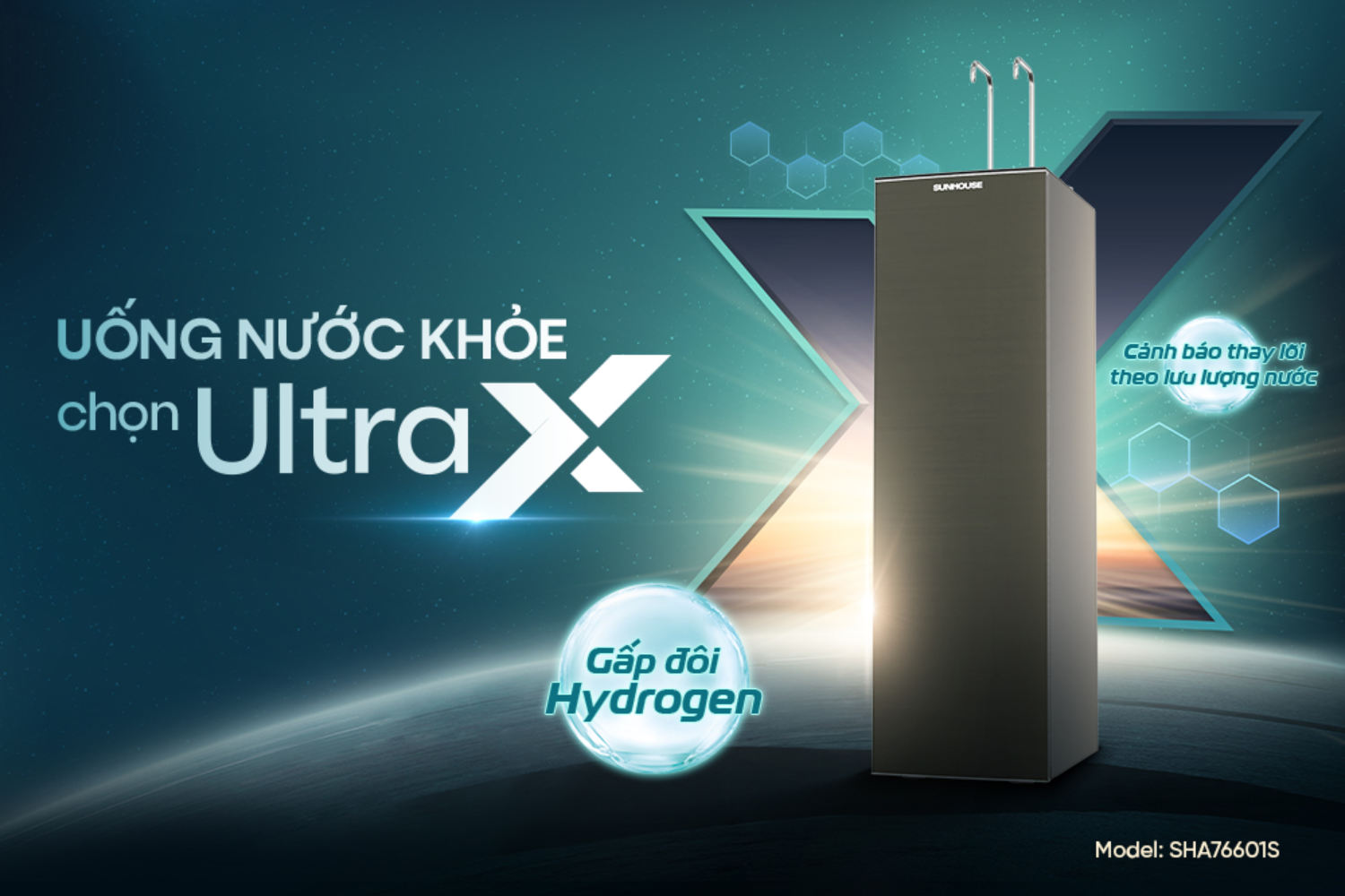 Máy Lọc Nước RO Sunhouse SHA76601S UltraX | Tủ Đứng Nóng - Lạnh 11 Lõi